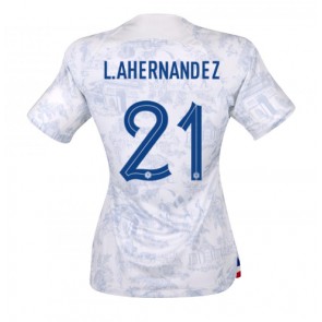 Frankrike Lucas Hernandez #21 kläder Kvinnor VM 2022 Bortatröja Kortärmad